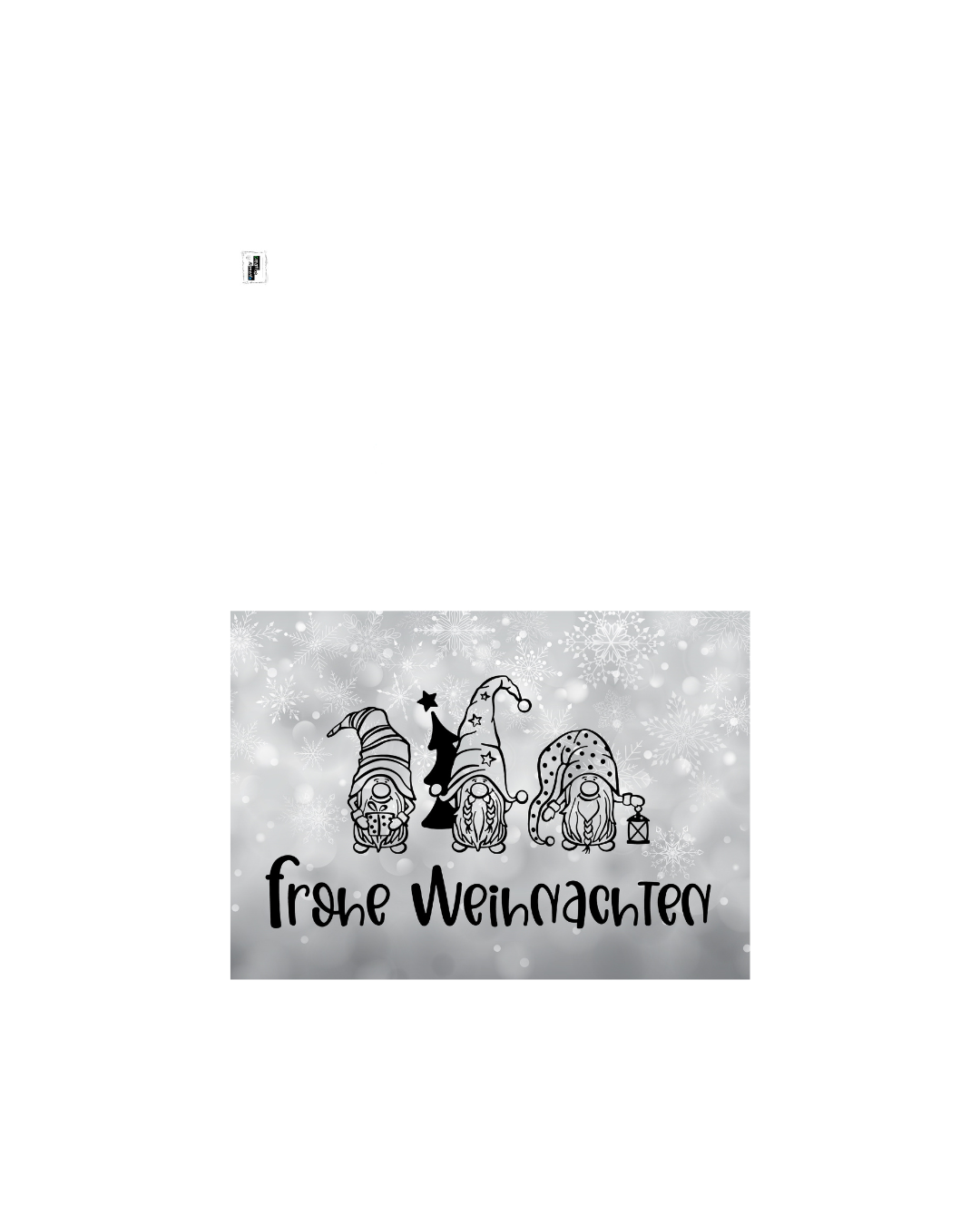 Schwarz-Weiße Weihnachtskarte mit Wichteln – Lustige Weihnachtskarte zum Sofort-Download