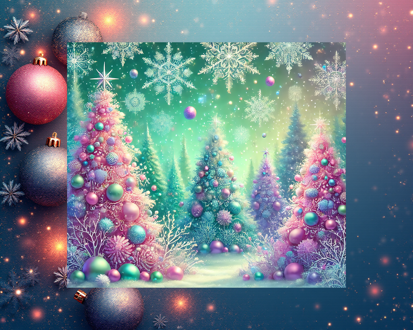 🎄✨ Pastel Christmas Tree Tumbler von Creative Momentz – Magischer Glanz für die Feiertage 💜💚