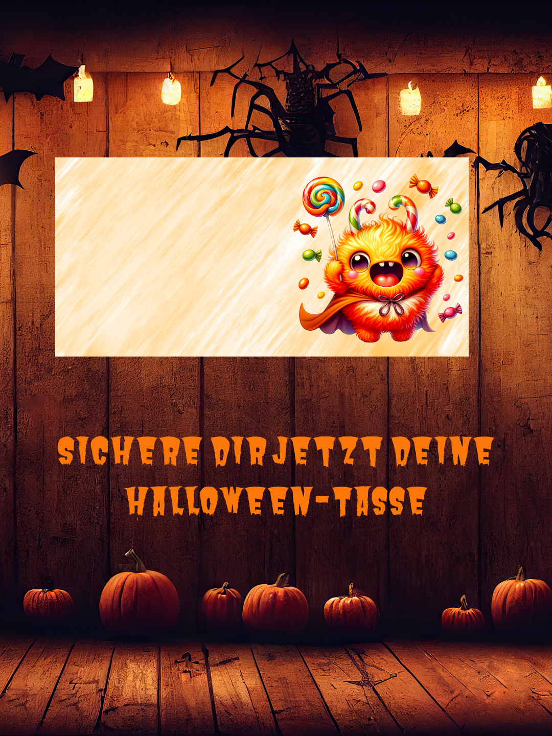 Süße Monster Tasse – Kawaii Halloween & Herbst Design, Geschenkidee für Kinder Erwachsene, Kaffee- Teetasse, Spülmaschinenfest