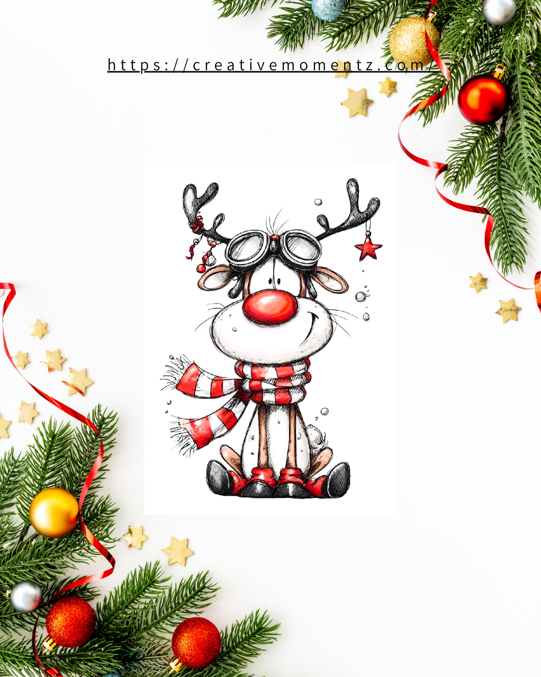 Weihnachtstasse mit Rentier | Lustige Xmas Mug | Süße Winter Tasse mit Rentier und Schal | Geschenk für Kollegen, Freunde & Familie | Weihnachts Deko Tasse