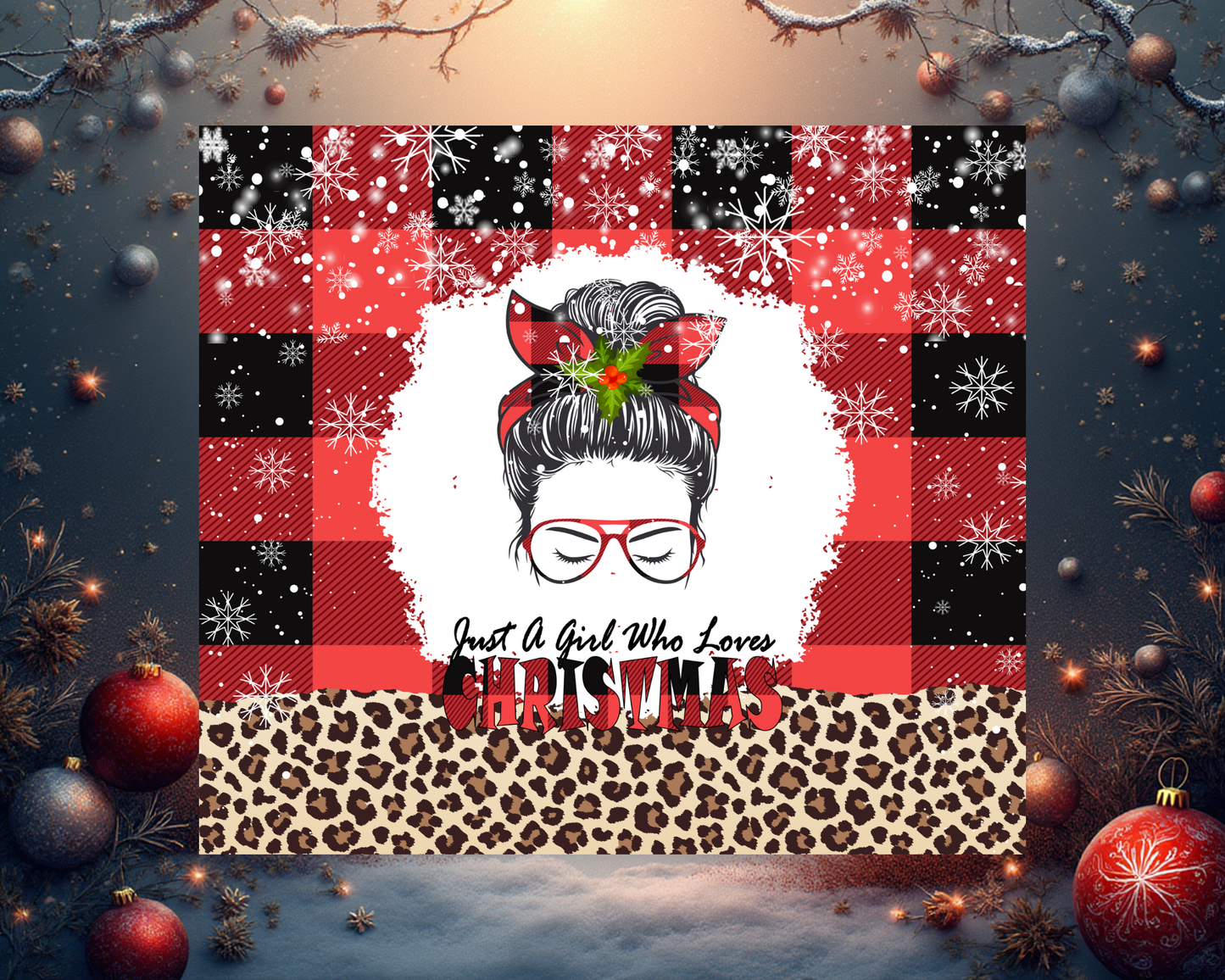 ๐ Christmas Glam Tumbler von Creative Momentz โ Festlicher Stil trifft auf trendigen Leoparden-Look ๐