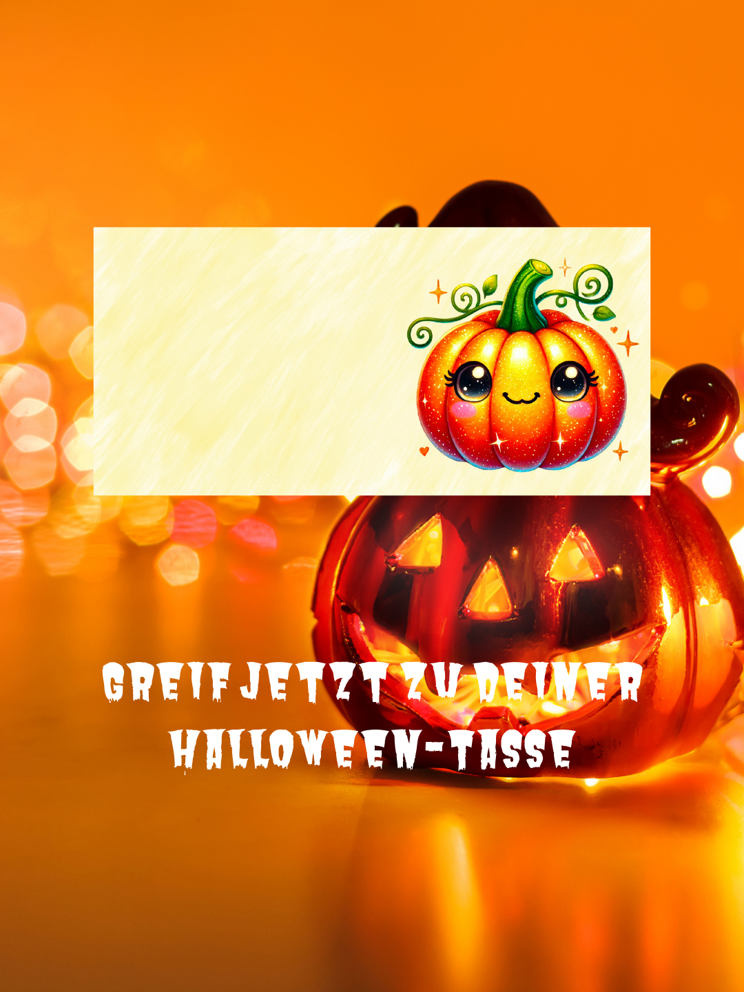 Süßer Kürbis auf Tasse – Kawaii Halloween & Herbst Design, Geschenkidee für Herbstfans, Spülmaschinenfest Mikrowellengeeignet