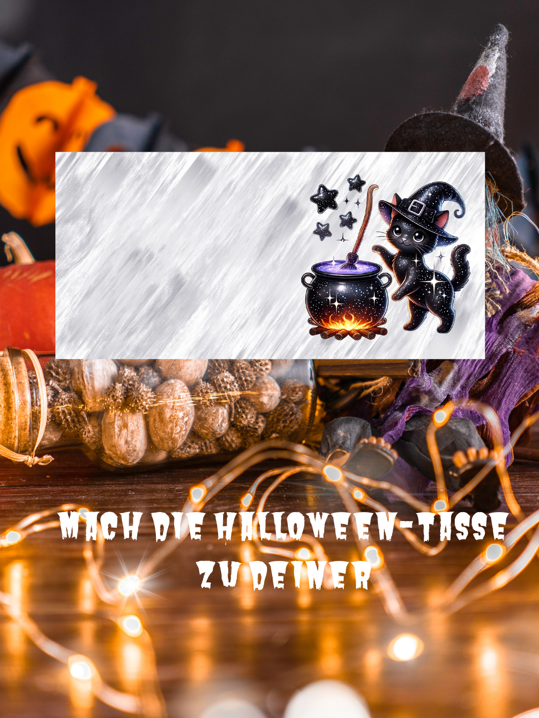 Tasse Katze & Zaubertopf – Magischer Kaffeebecher, Geschenk für Katzenliebhaber Hexenfans, Spülmaschinenfest, Witchy Mug