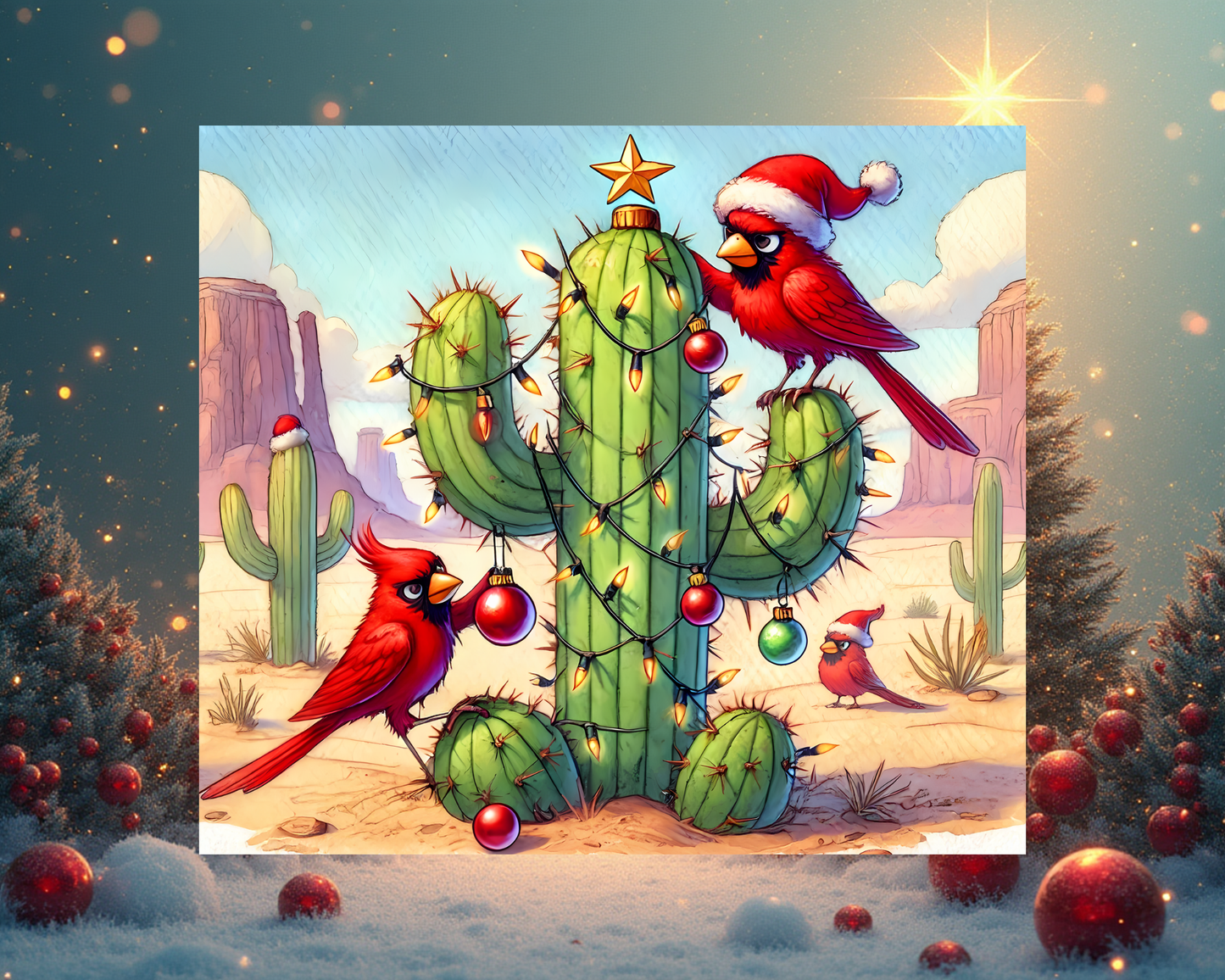 ๐ต๐ Cactus Christmas Tumbler von Creative Momentz โ Wรผsten-Charme trifft Weihnachtszauber โ๏ธโจ