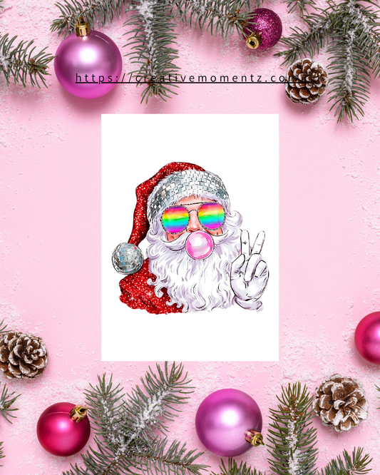 Coole Weihnachts Tasse | Santa mit Sonnenbrille & Kaugummi | Lustige Xmas Mug | Trendiges Geschenk für Freunde & Kollegen | Retro Weihnachtsmann