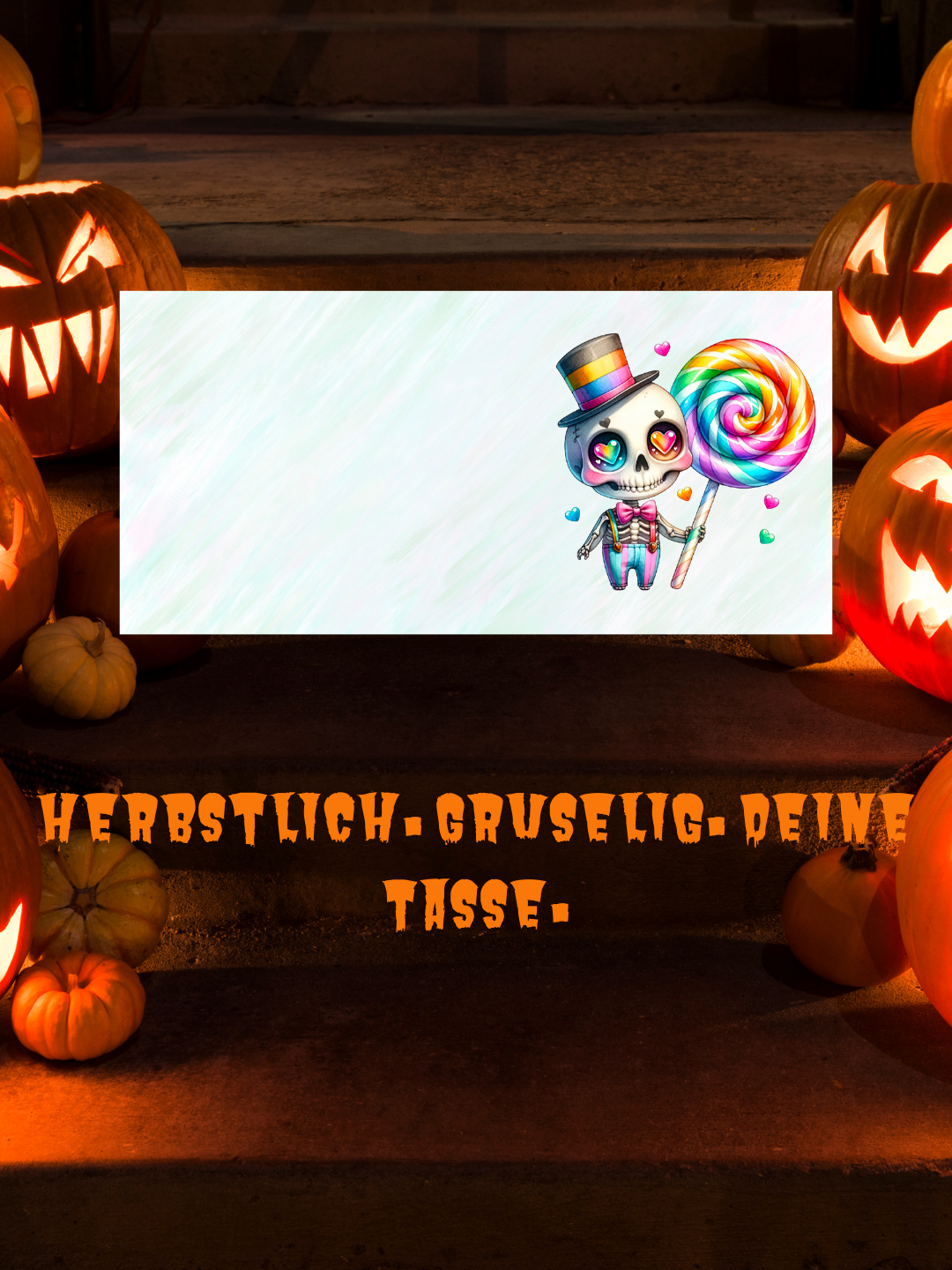 Halloween Tasse mit Skelett & Zylinder – Süßes Spooky Design, Geschenkidee Herbst Gothic Style, Kaffee- Teetasse, Spülmaschinenfest