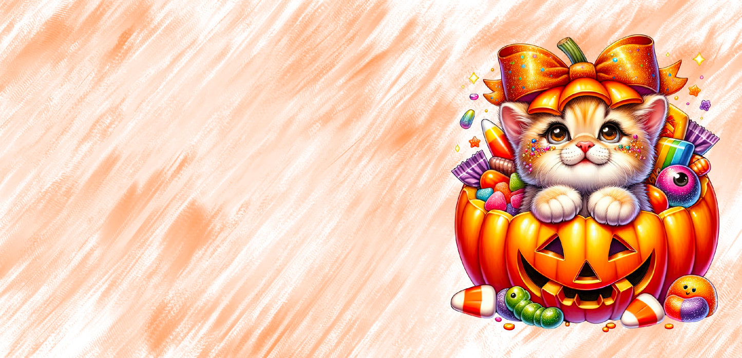 Süße Katze im Kürbis Tasse – Kawaii Halloween & Herbst Design, Geschenkidee für Katzen- Halloweenfans, Spülmaschinenfest