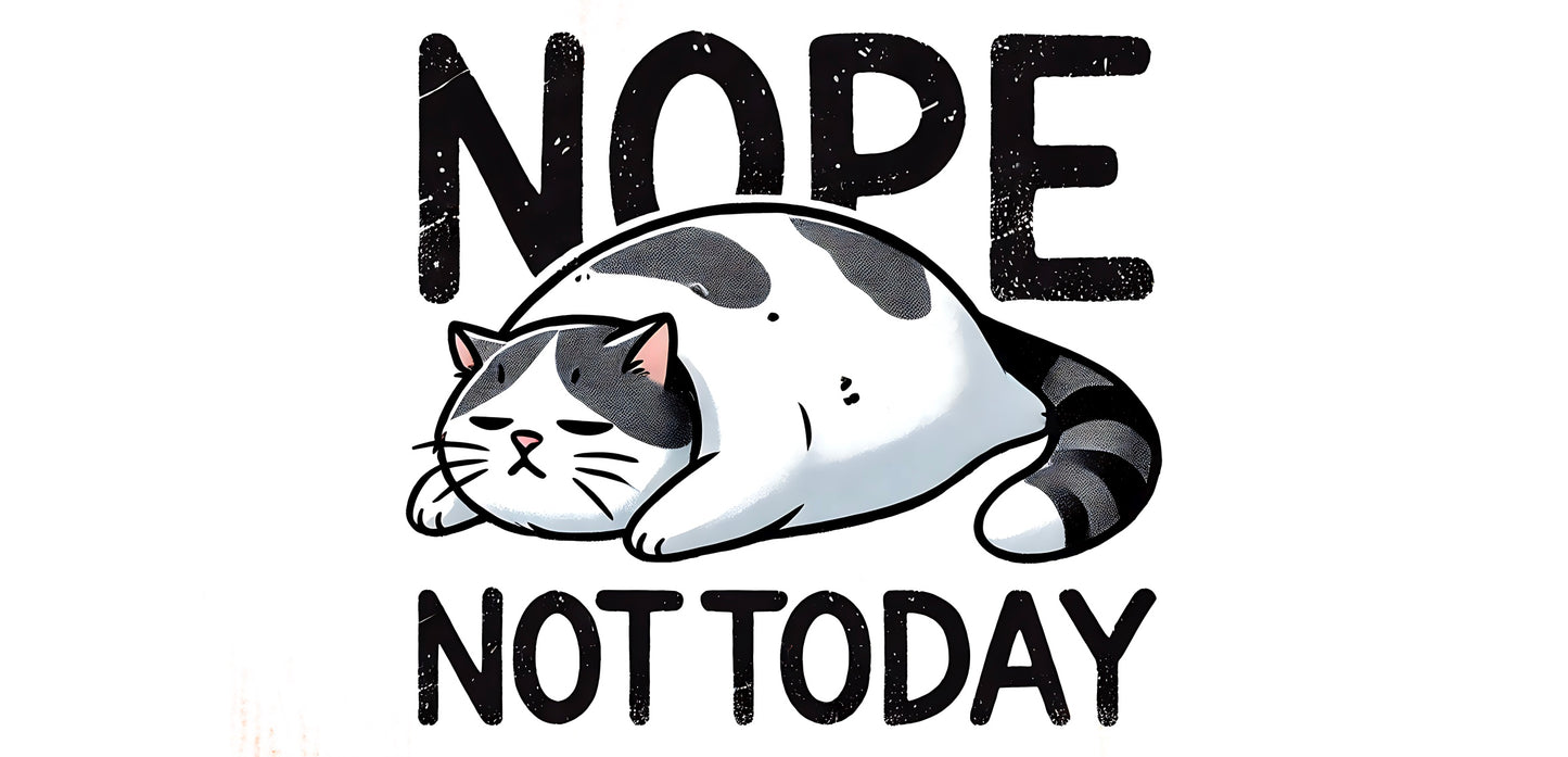 Lustige Katzen Tasse – "NOPE Not Today" – Geschenk für Morgenmuffel & Katzenliebhaber – Faulenzer Spruch Kaffeetasse