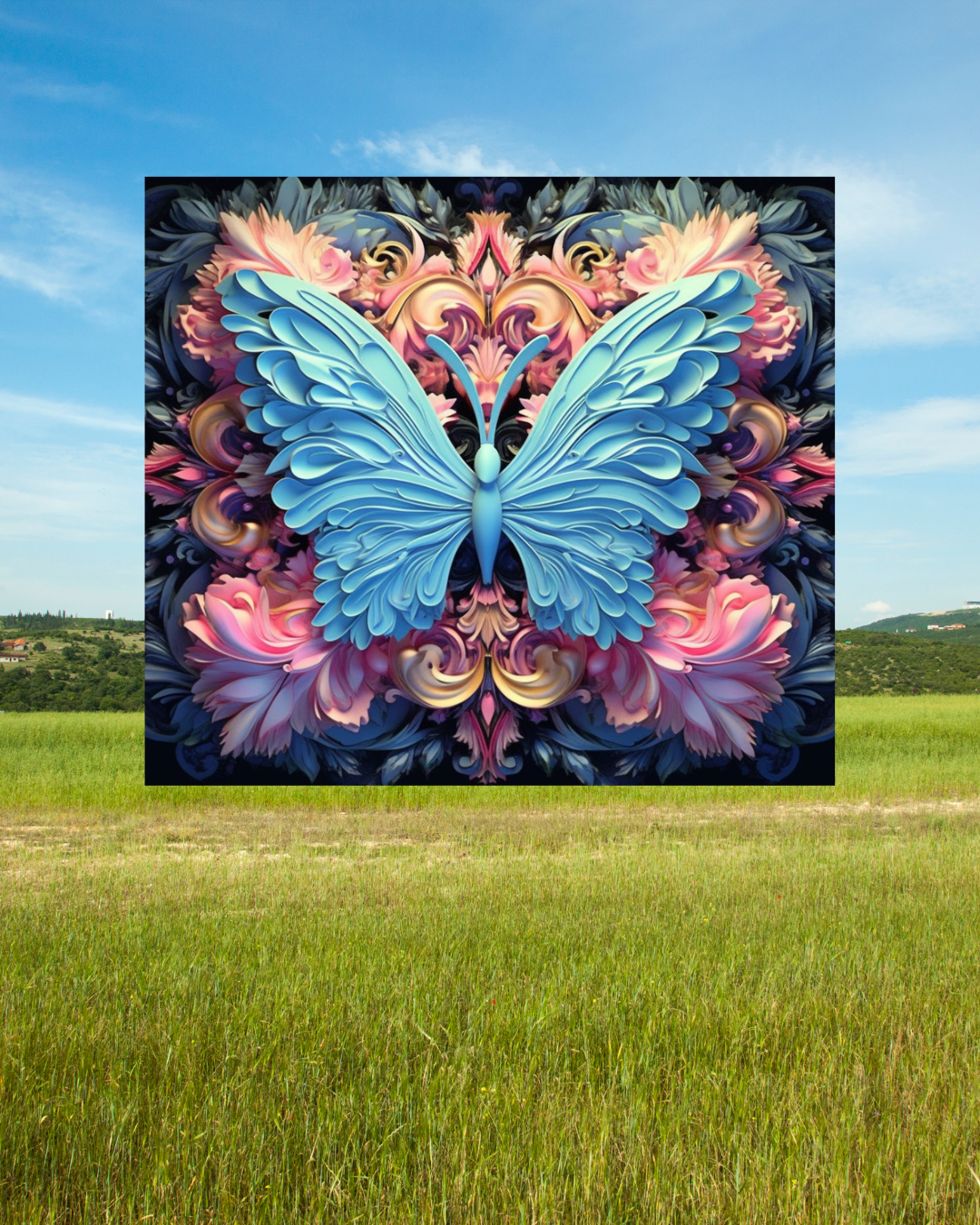 Tier Tumbler mit blauem Schmetterling – Stilvolles und langlebiges Trinkgefäß