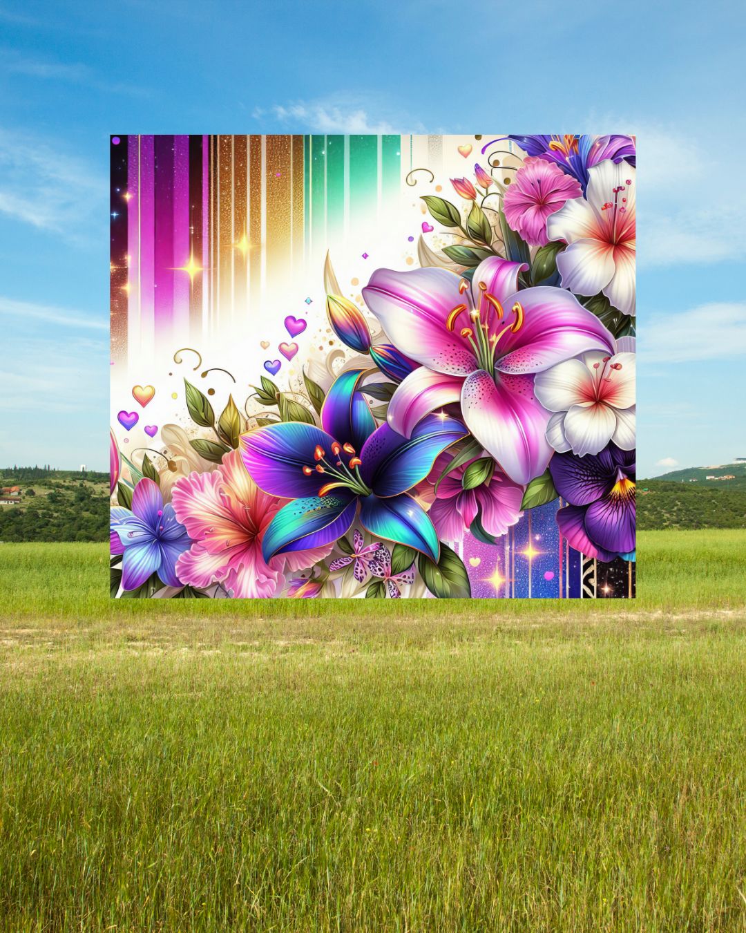 Blumen Tumbler mit buntem Blumenmuster – Farbe und Stil für unterwegs