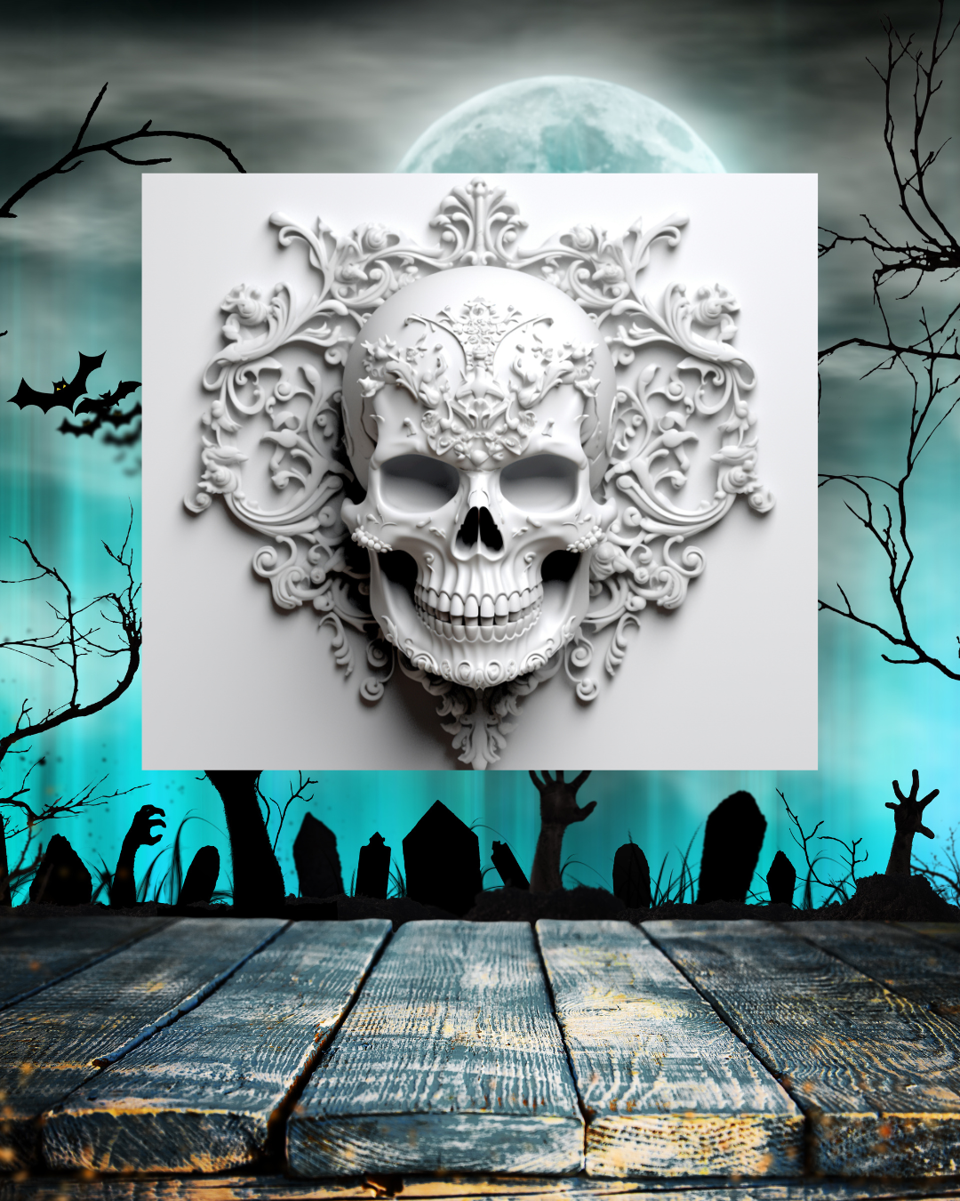 Halloween Tumbler mit weißem Totenkopf-Design – Funktionalität trifft gruselige Ästhetik