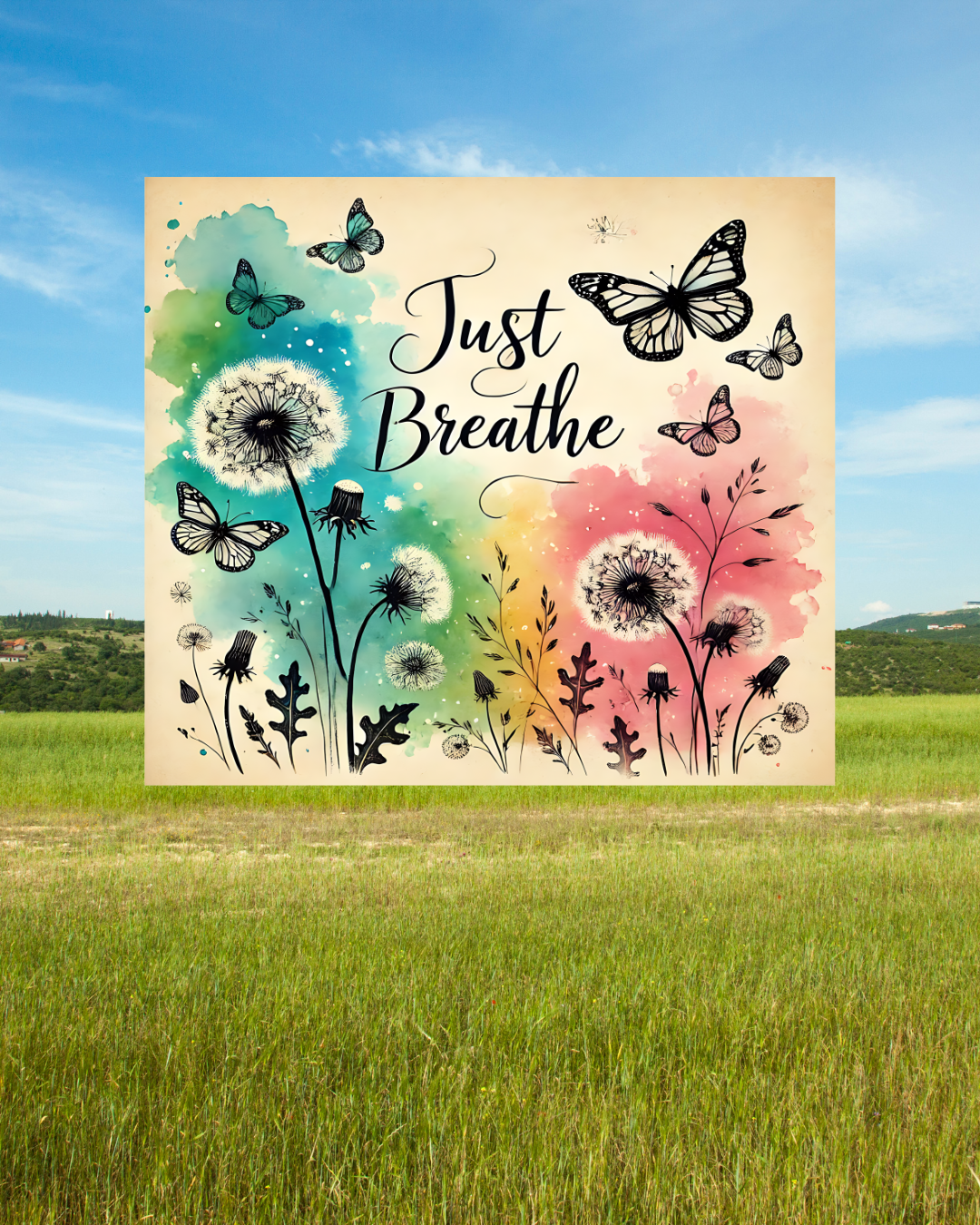 Blumen Tumbler „just breathe“ – Stilvoll entspannen und bewusst genießen