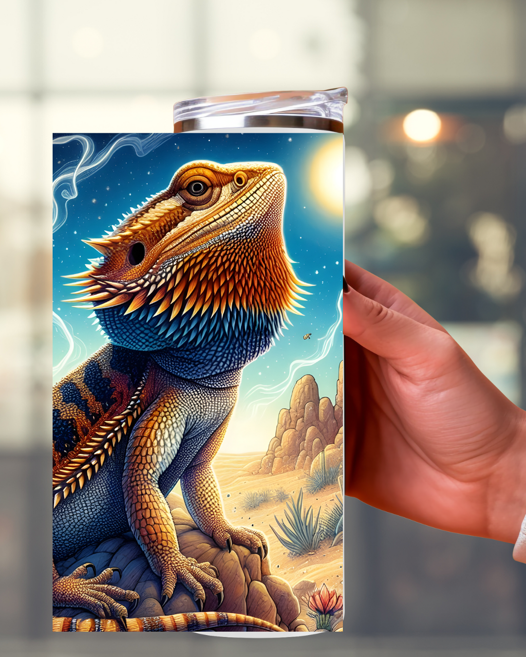 Bartagame Tumbler – Kunstvoll gestalteter Isolierbecher für Reptilienliebhaber