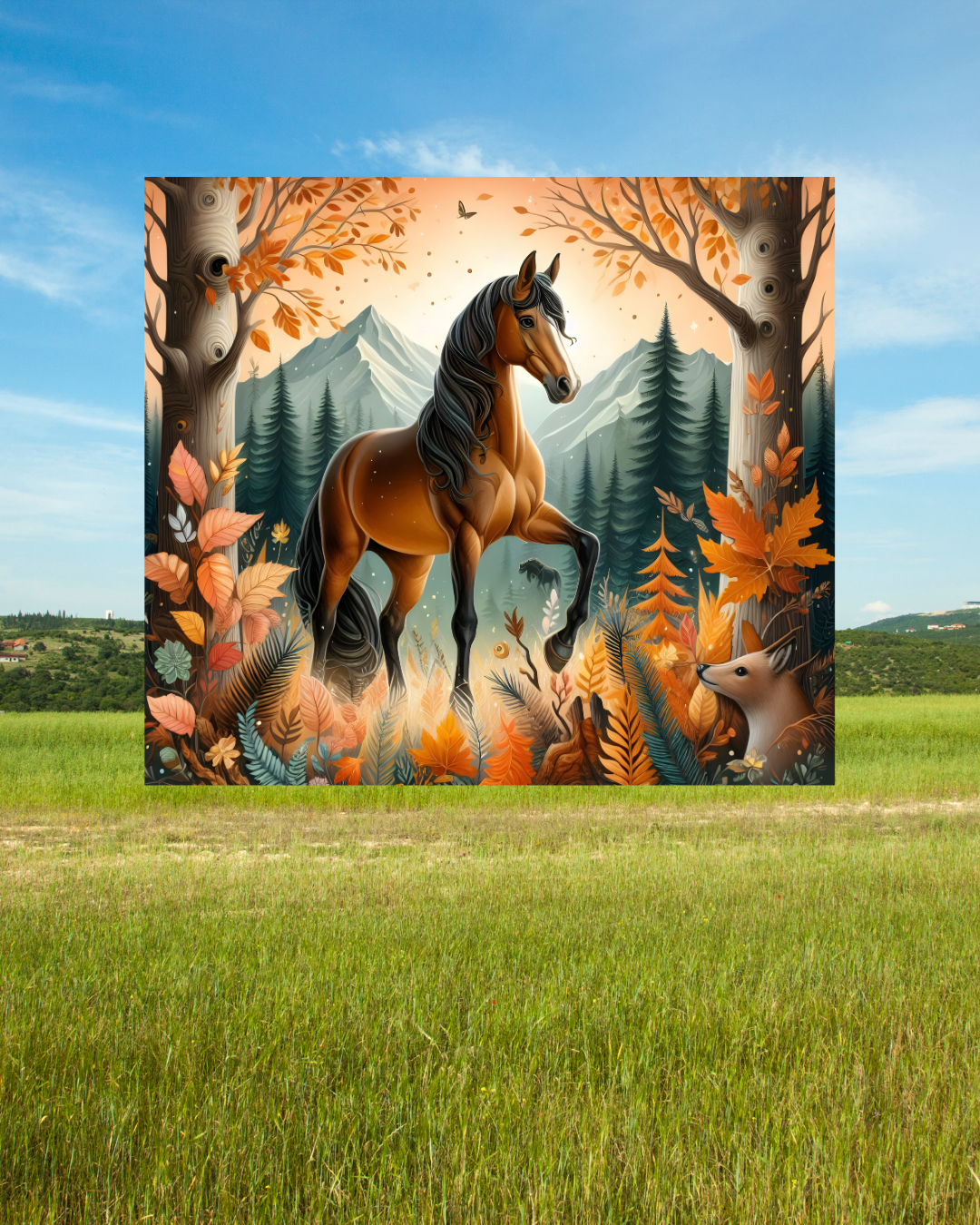 Tier Tumbler „Pferd im Herbst“ – Eleganz und Naturerlebnis in einem Becher