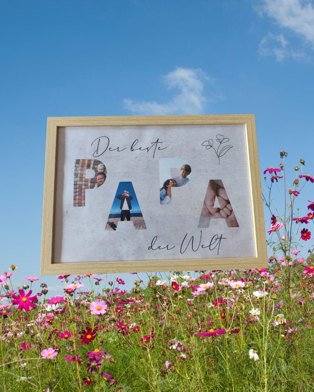 Personalisierte Papa Collage A4– Geschenk für Vater – Foto Collage mit Namen & Spruch – Vatertagsgeschenk – Papa Geschenk personalisiert