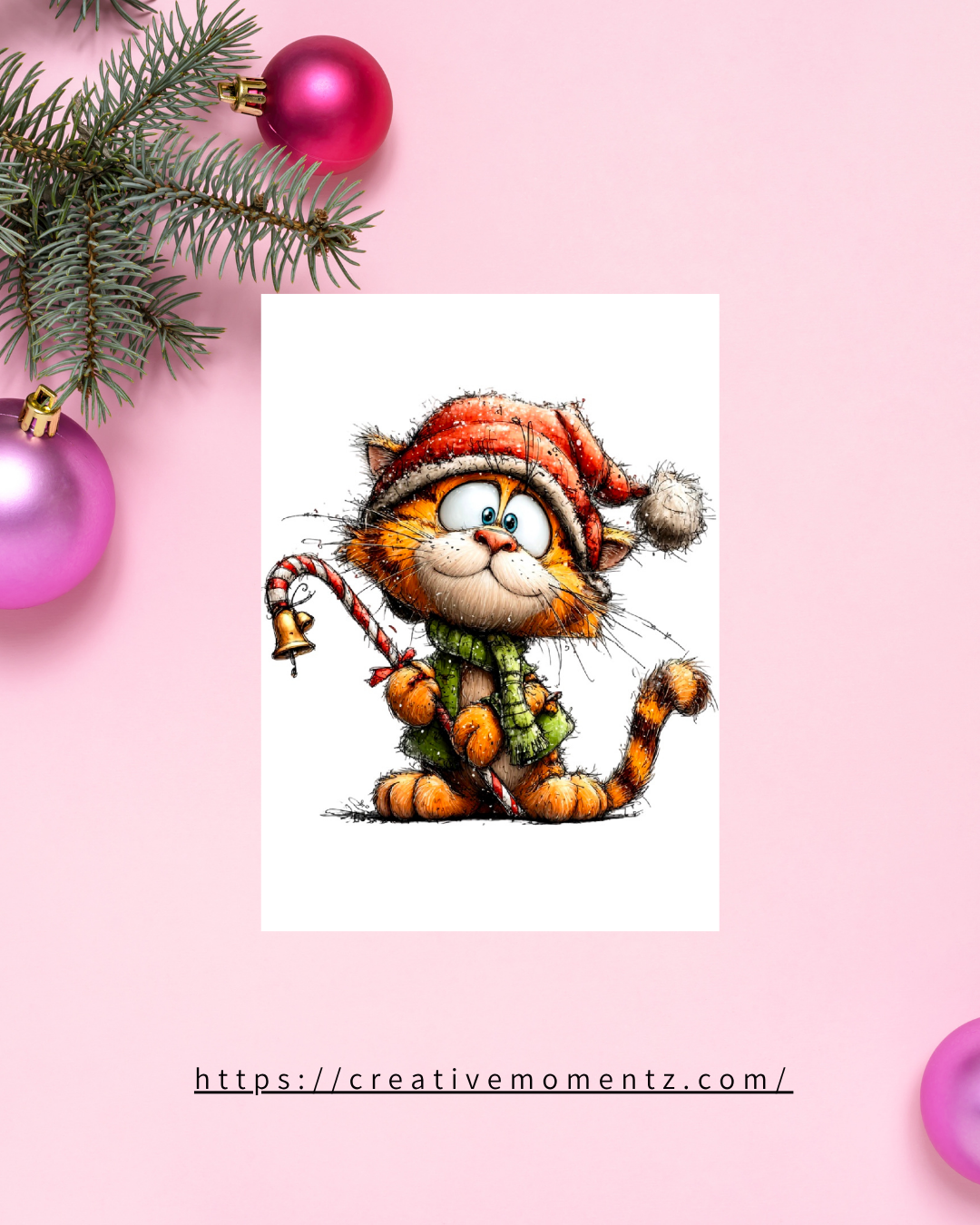 Weihnachtstasse mit süßer Katze | Lustige Katzen Tasse mit Mütze & Zuckerstange | Geschenk für Katzenliebhaber | Xmas Mug | Niedliche Winter Tasse