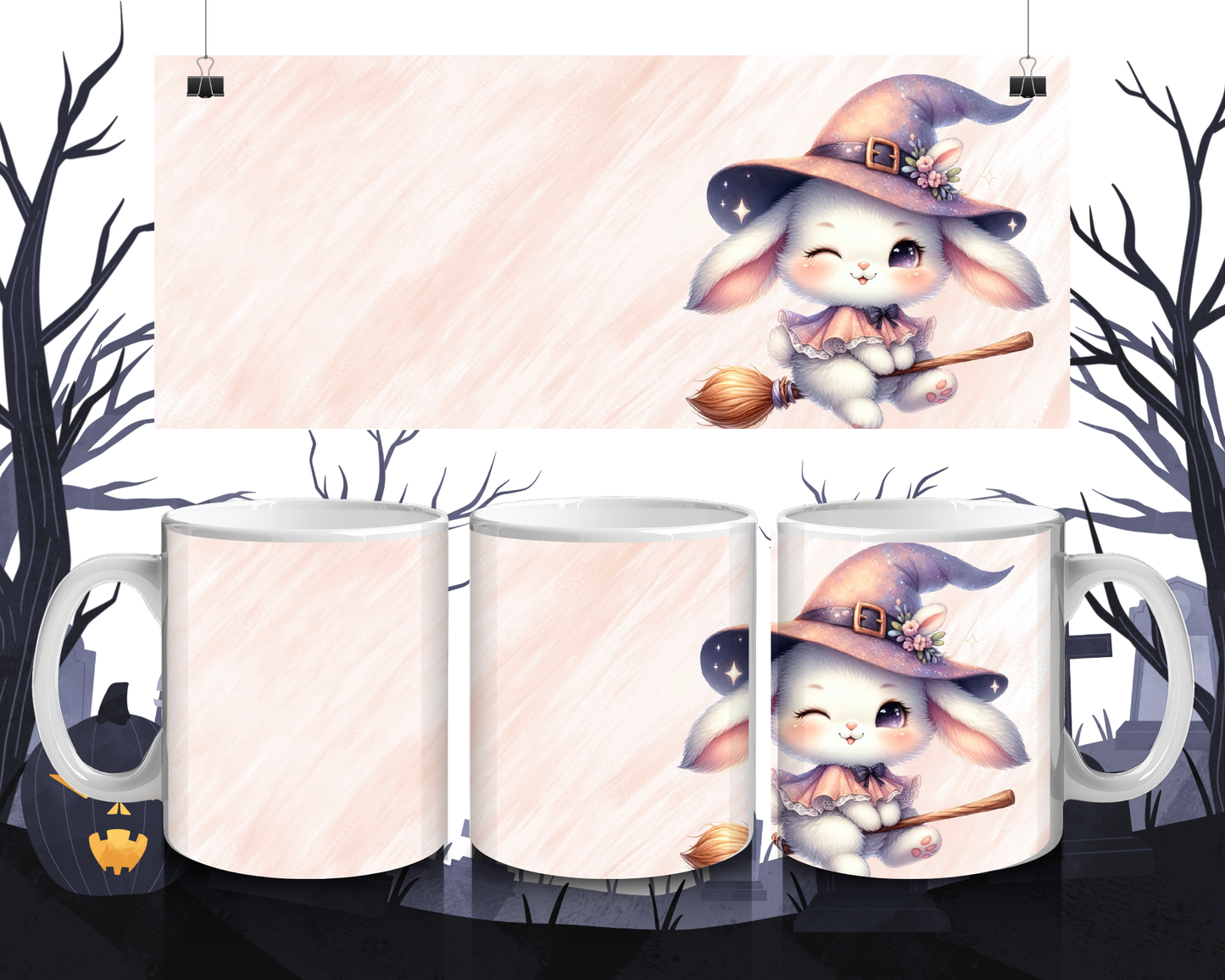 Hase im Hexenkostüm Tasse – Süßes Kawaii Halloween  Herbst Design, Geschenkidee für Hexenfans & Tierliebhaber, Spülmaschinenfest