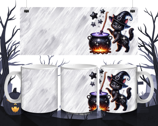 Tasse Katze & Zaubertopf – Magischer Kaffeebecher, Geschenk für Katzenliebhaber  Hexenfans, Spülmaschinenfest, Witchy Mug