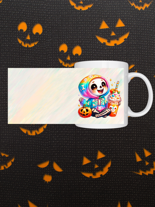 Süßes Teenager-Skelett Tasse mit Milkshake – Kawaii Halloween Design, Geschenkidee für Teenager & Spooky Fans, Spülmaschinenfest