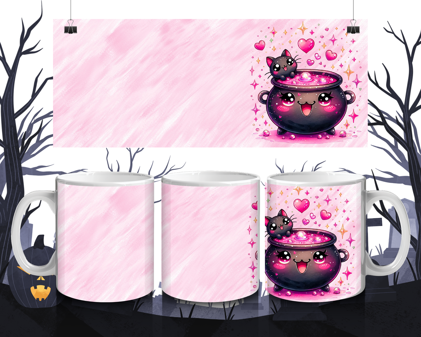 Halloween Tasse mit Hexenkessel – Zauberhaftes Herbst-Design, Geschenkidee für Kaffeeliebhaber & Hexenfans, Spülmaschinenfest