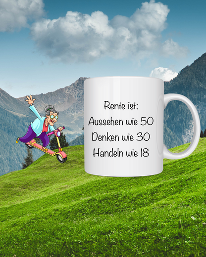 Humorvolle Ruhestand-Tasse – Witzige Geschenkidee zur Verabschiedung