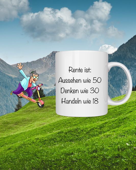 Humorvolle Ruhestand-Tasse – Witzige Geschenkidee zur Verabschiedung