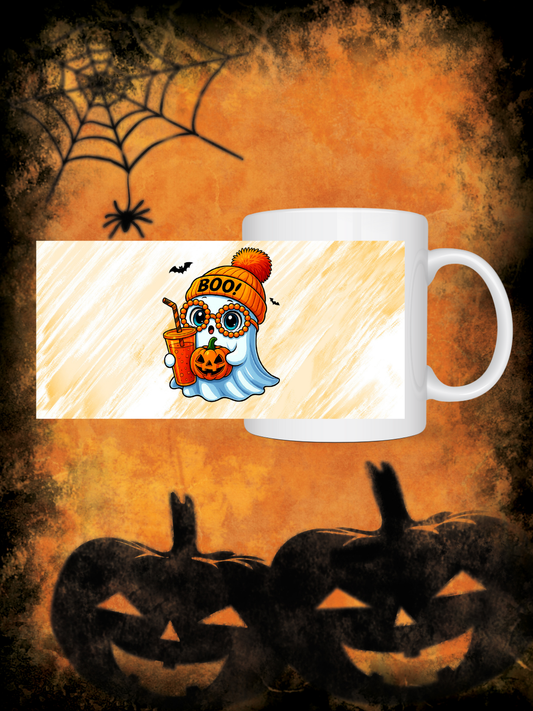 Halloween Tasse mit süßem Geist  Geschenkidee Herbst, Kaffee-  Teetasse, Spülmaschinenfest, Gruselig & Niedlich