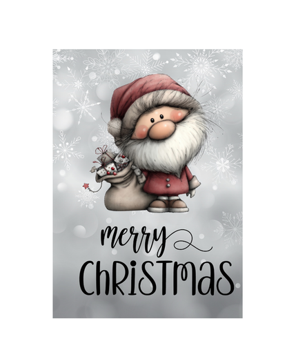 Weihnachtskarte Weihnachtsmann DIN A5 – Lustige Merry Christmas Karte im Schneeflocken-Design | Weihnachtskarte mit Umschlag