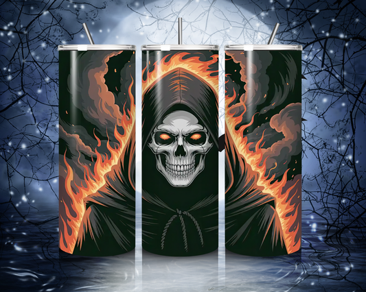 Halloween Tumbler „GrimReaper“ – Düstere Eleganz trifft praktische Funktionalität