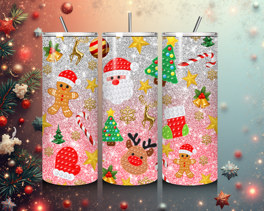 Weihnachten 🎅✨ Weihnachts-Tumbler „Pop-It Christmas Magic“ – Glitzer, Spaß &amp; Festtagsstimmung in einem! 🎄"Weihnachtsmann, Lebkuchen" (Kopie) (Kopie)