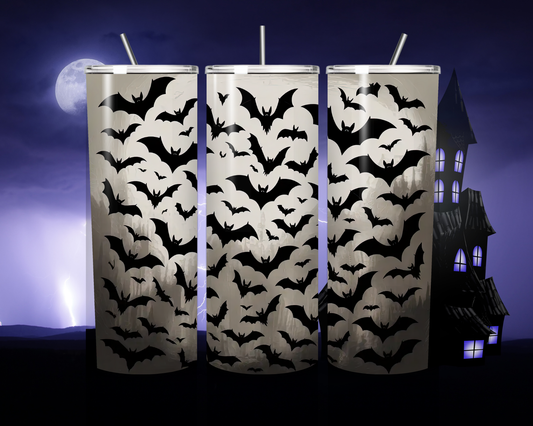 Halloween Tumbler mit Fledermaus-Motiv – Stilvoll und praktisch