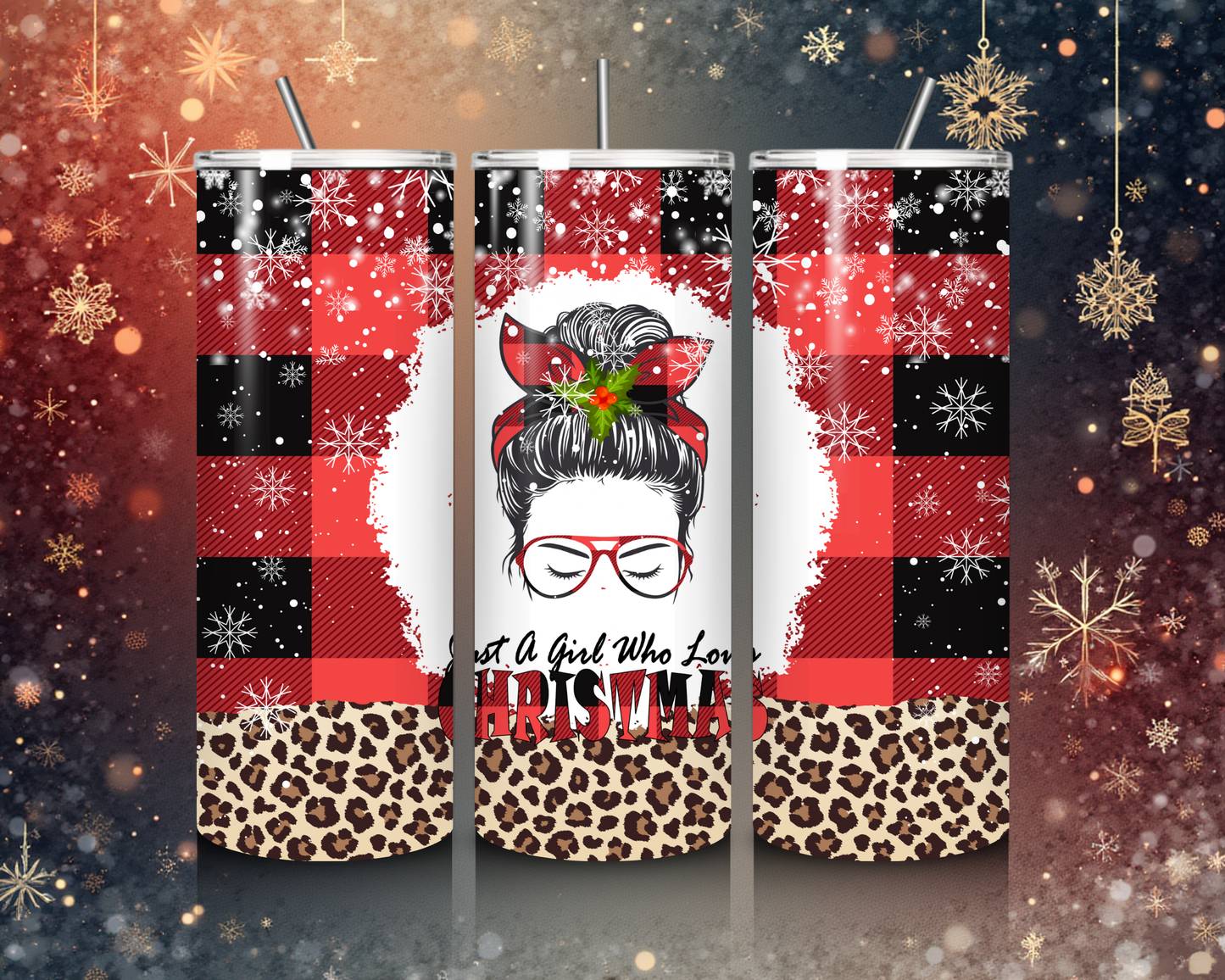🎁 Christmas Glam Tumbler von Creative Momentz – Festlicher Stil trifft auf trendigen Leoparden-Look 🎄