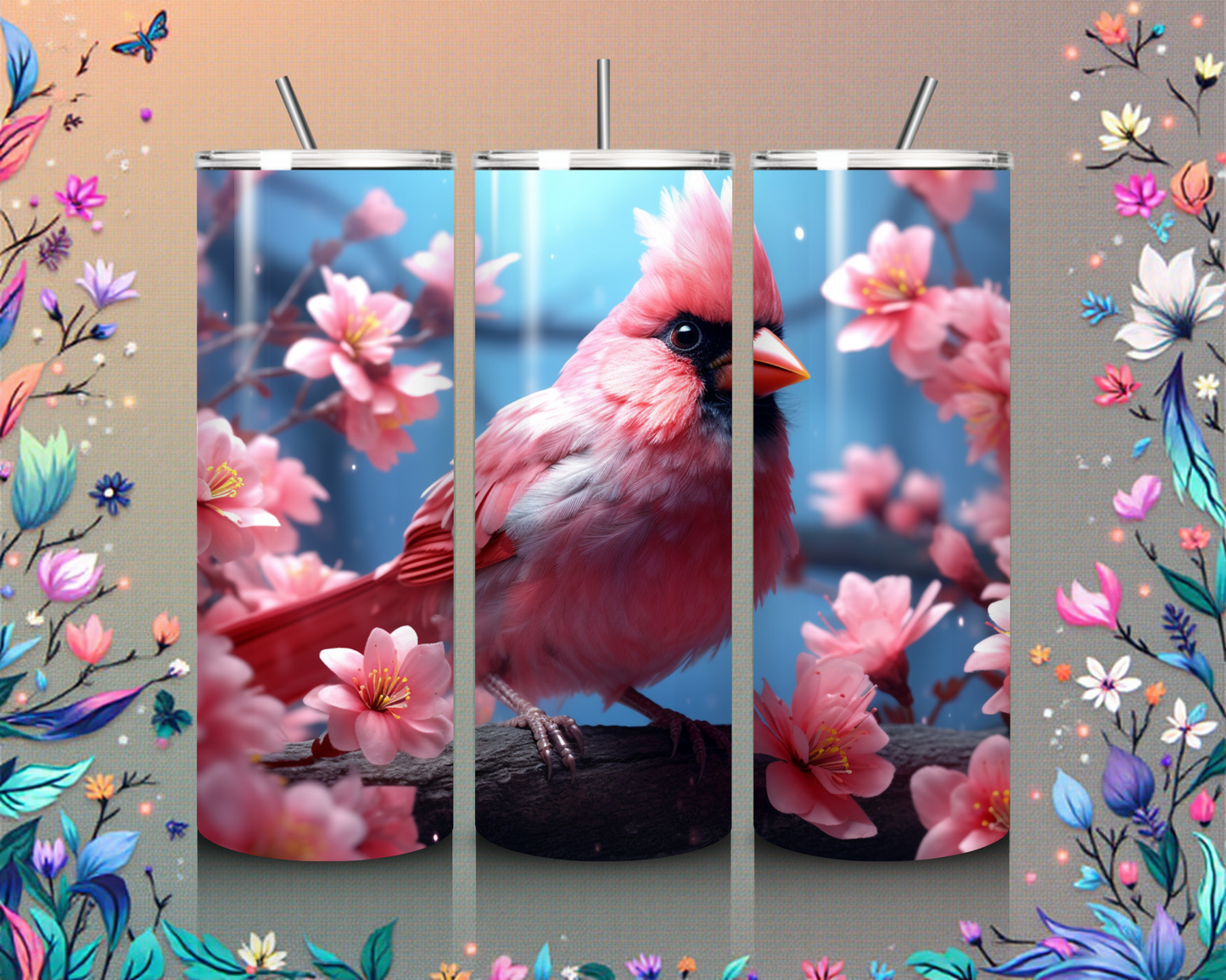 Tier Tumbler „Vogel Kardinal“ – Naturnahe Schönheit trifft auf funktionalen Stil