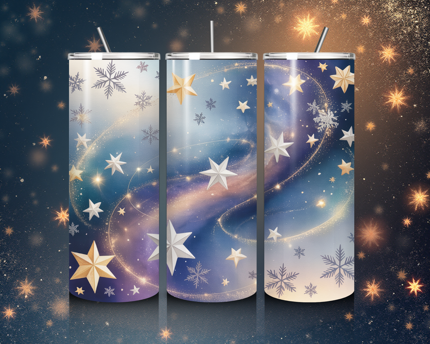 🌟 Galaxy Star Tumbler von Creative Momentz – Funkelnder Sternenzauber für die Winterzeit ❄️