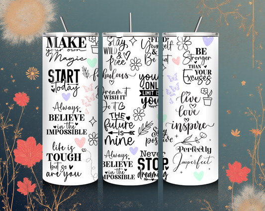 Quotes Tumbler „Sprüche“ – Funktionalität trifft inspirierende Botschaften