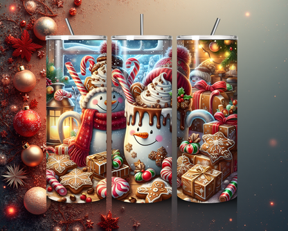 ☕❄️ Snowman Hot Cocoa Tumbler von Creative Momentz – Winterlicher Genuss in festlicher Optik 🎄