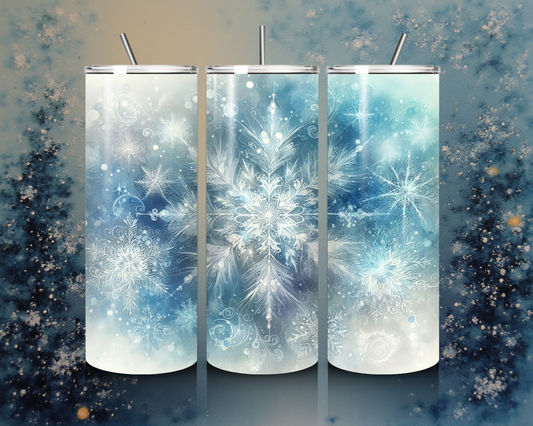 ❄️ Frosted Snowflake Tumbler von Creative Momentz – Eleganz in Eisblau ☕✨