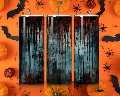 Halloween Tumbler „Blutige Wand“ – Gruseliges Design für unvergessliche Party-Momente