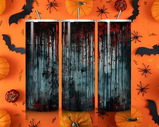 Halloween Tumbler „Blutige Wand“ – Gruseliges Design für unvergessliche Party-Momente