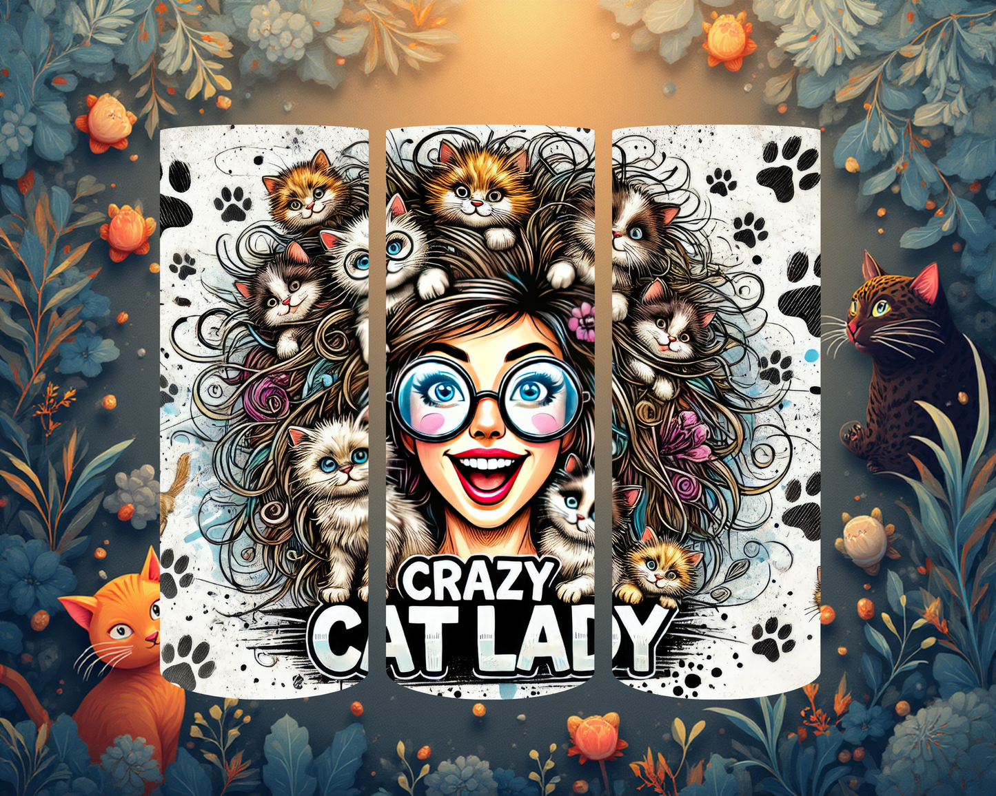 Tumbler „Crazy Cat Lady“ – Stilvoller Trinkbecher für Katzenliebhaber