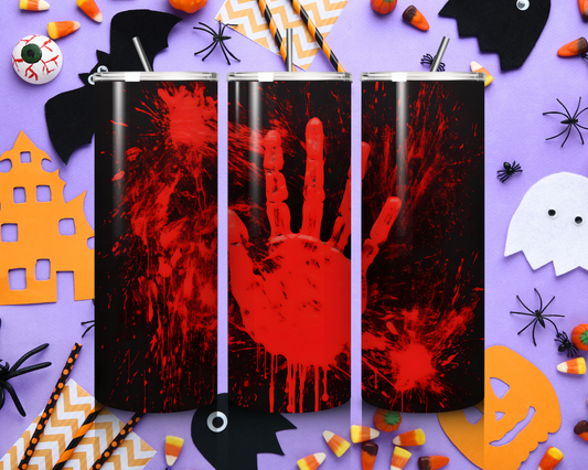 Halloween Tumbler - Blutverlaufene Hand