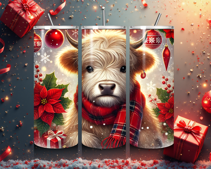 🐮🎄 Christmas Highland Cow Tumbler von Creative Momentz – Festliche Gemütlichkeit trifft auf Country Charme ☕✨