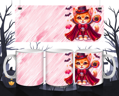 Süße Katze mit Hexenhut und Umhang Tasse – Kawaii Halloween & Herbst Design, Geschenkidee für Katzen-  Hexenfans, Spülmaschinenfest