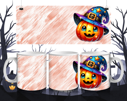 Kawaii Tasse Kürbis mit Zaubermütze | Halloween Keramiktasse 330 ml | Süßer Herbst & Geschenkidee