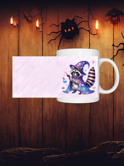 Waschbär-Zauberer Tasse – Süßes Kawaii Halloween & Herbst Design, Geschenkidee für Tier-  Fantasy-Fans, Spülmaschinenfest