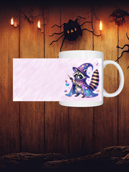 Waschbär-Zauberer Tasse – Süßes Kawaii Halloween & Herbst Design, Geschenkidee für Tier-  Fantasy-Fans, Spülmaschinenfest