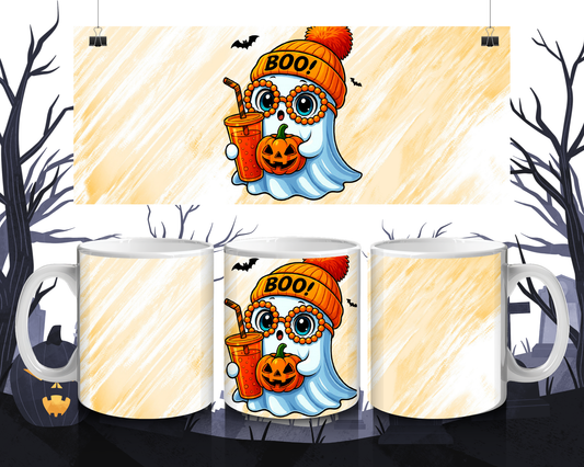 Halloween Tasse mit süßem Geist  Geschenkidee Herbst, Kaffee-  Teetasse, Spülmaschinenfest, Gruselig & Niedlich