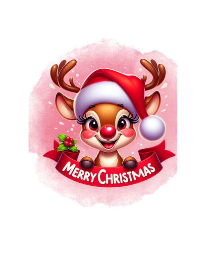 Niedliche Weihnachtskarte mit Rentier – Lustige Weihnachtskarte zum Sofort-Download