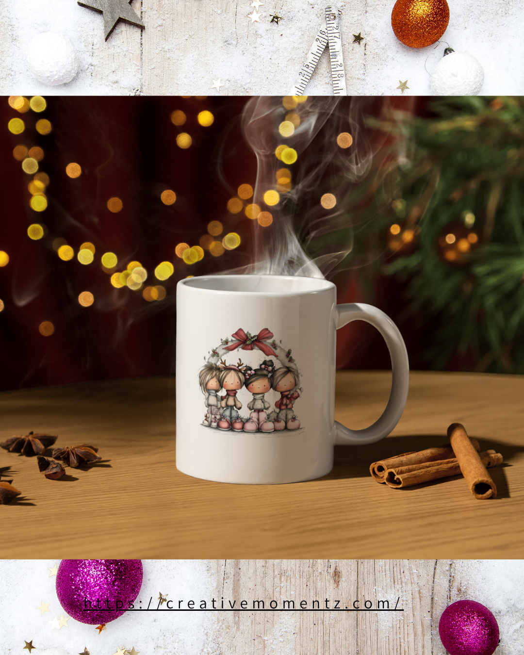 Süße Weihnachtsmädchen-Tasse – Zauberhafte Wintermomente für Herz & Seele ☕✨