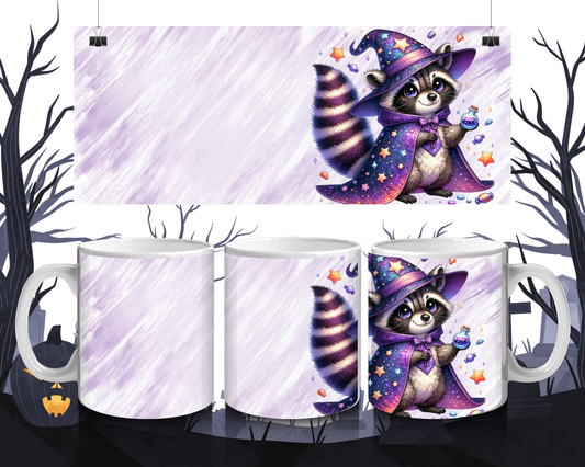 Kawaii Tasse Waschbär im Zaubererkostüm | Magische Keramiktasse 330 ml | Geschenkidee für Tier- & Halloweenfans